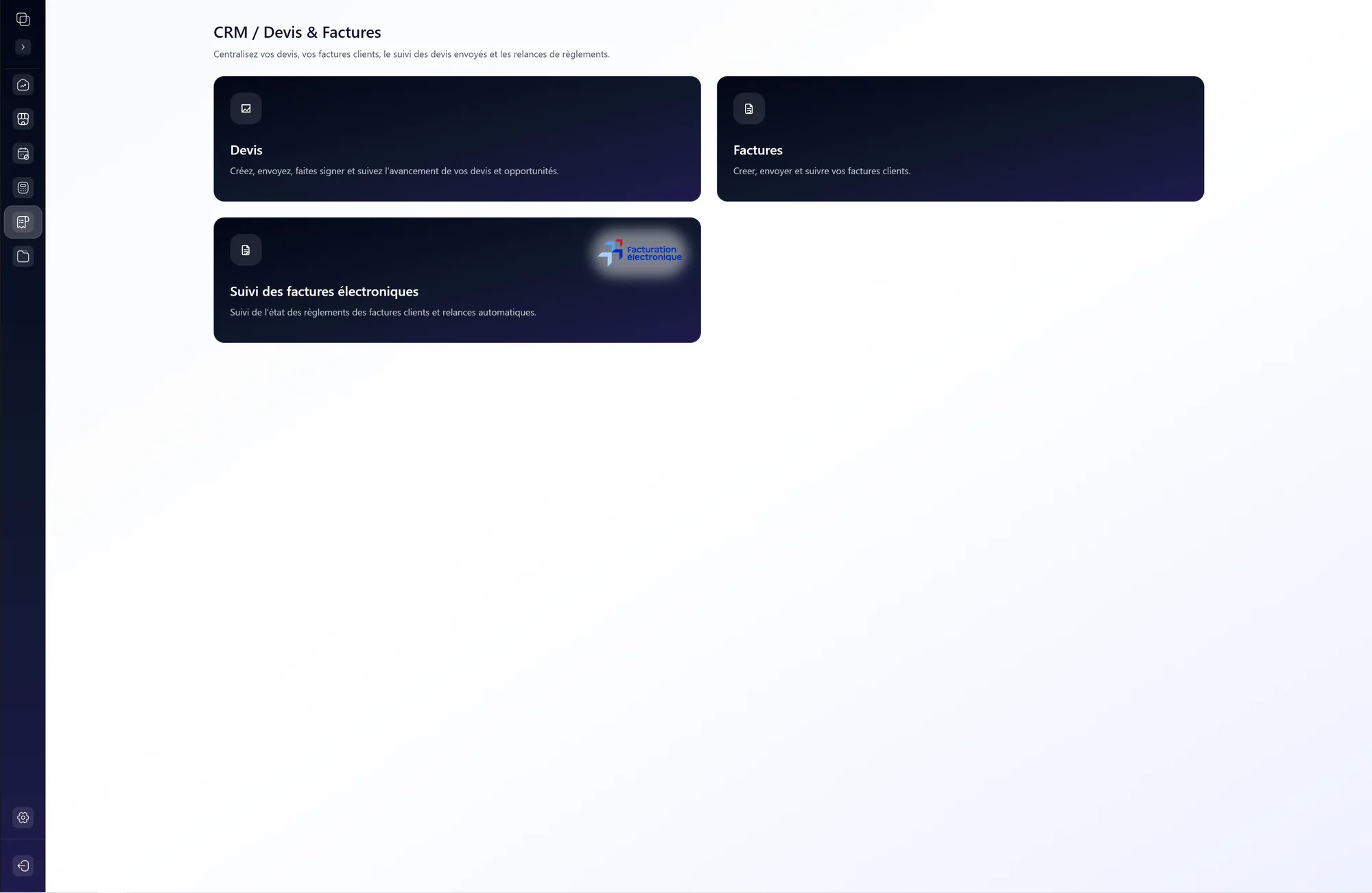 CRM, devis et factures dans ComptaPRO