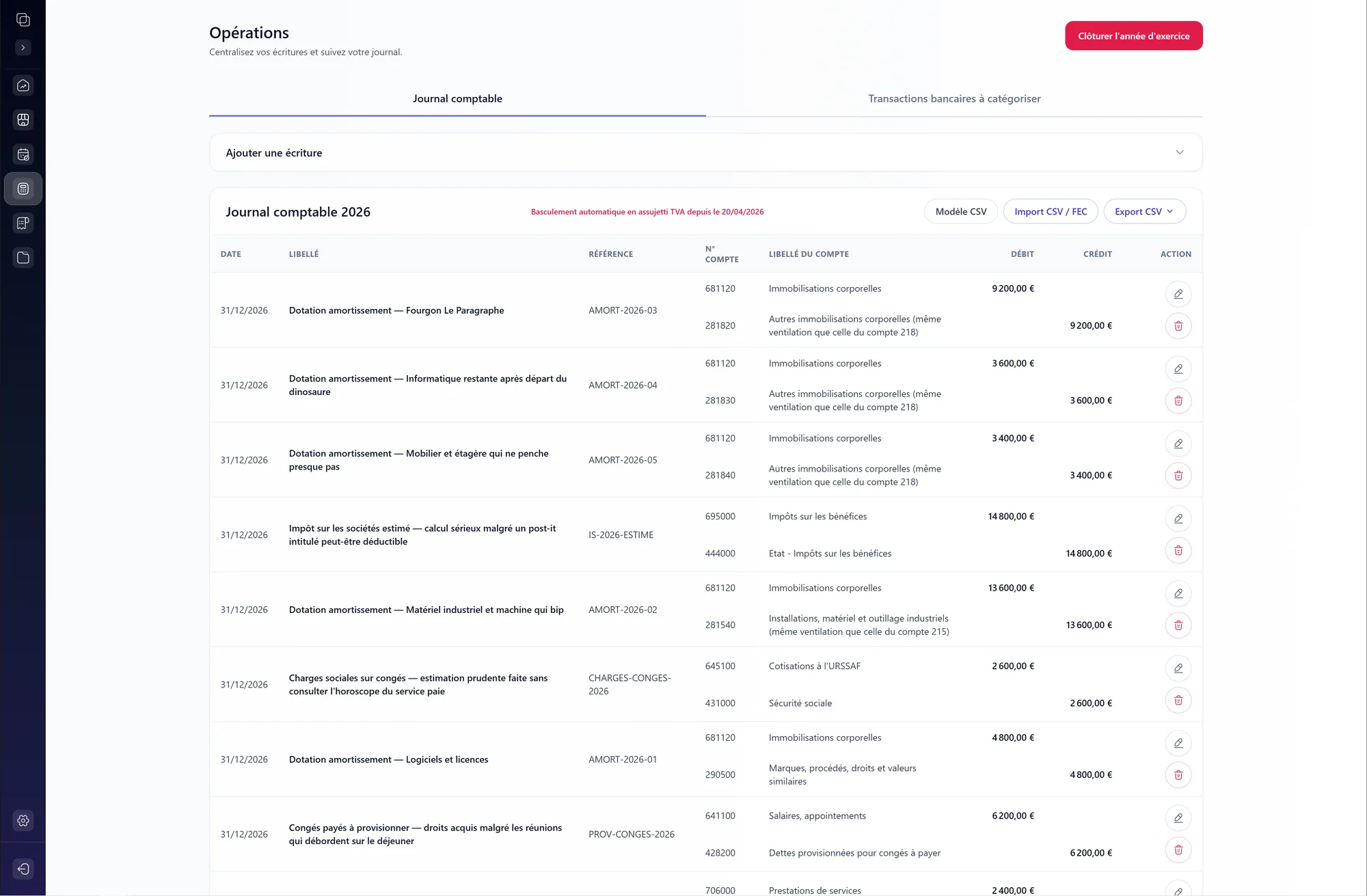 Journal comptable guidé dans ComptaPRO